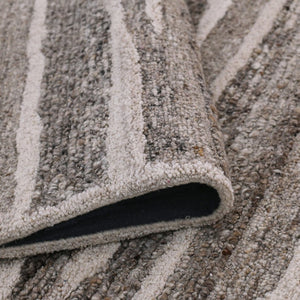 Amer Rugs Nimbus Modern Geometric Lines Hand-hooked Area Rug - Elevate Your Space With Nature's Beauty Beige Brown Wool, Cotton Backing Nim70203