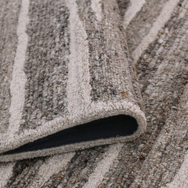 Amer Rugs Nimbus Modern Geometric Lines Hand-hooked Area Rug - Elevate Your Space With Nature's Beauty Beige Brown Wool, Cotton Backing Nim70203