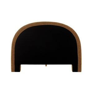 Lh Imports Nina King Bed - Elegant Round Headboard In Luxurious 100% Polyester Fabric For Home Beautification Brown Pine Wood,Rubberwood,Plywood,Polyester,Hr Foam Nin001k-chi