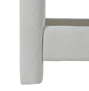 Lh Imports Nina King Bed - Elegant Round Headboard In Luxurious 100% Polyester Fabric For Home Beautification Beige Pine Wood,Rubberwood,Plywood,Polyester,Hr Foam Nin001q-ecr