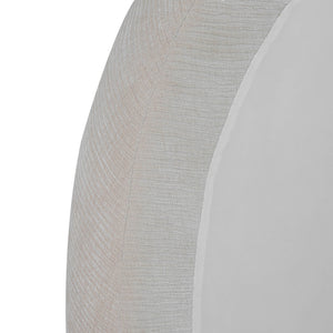 Lh Imports Nina King Bed - Elegant Round Headboard In Luxurious 100% Polyester Fabric For Home Beautification Beige Pine Wood,Rubberwood,Plywood,Polyester,Hr Foam Nin001q-ecr