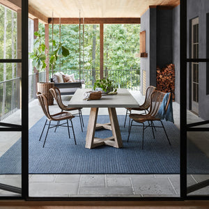 Jaipur Living Nirvana Premium Iver Nip02 Handwoven Handmade 100% Polypropylene Solids Solid Outdoor Rug Blue, Gray 100% Polypropylene Rug132561