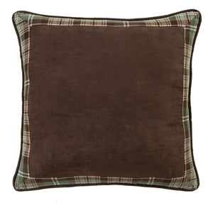 Hiend Accents Huntsman Reversible Euro Sham - Luxurious Faux Suede And Classic Plaid For Rustic Bedroom Elegance Brown 60% Cotton,30% Polyester,10% Linen Nl1731es