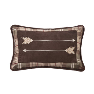 Hiend Accents Huntsman Embroidered Arrow Pillow – Rustic Lodge Decor With Elegant Cream Arrows And Stylish Borders Brown,Tan Shell, 90% Polyester,10% Cotton,Fill, 100% Waterfowl Feathers Nl1731p3