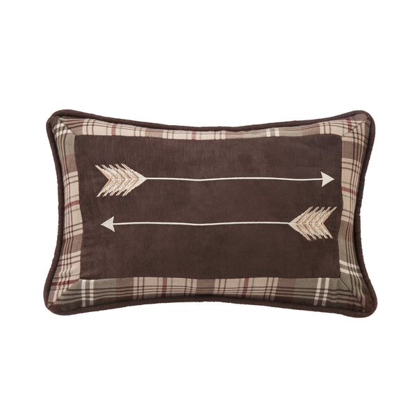 Hiend Accents Huntsman Embroidered Arrow Pillow – Rustic Lodge Decor With Elegant Cream Arrows And Stylish Borders Brown,Tan Shell, 90% Polyester,10% Cotton,Fill, 100% Waterfowl Feathers Nl1731p3