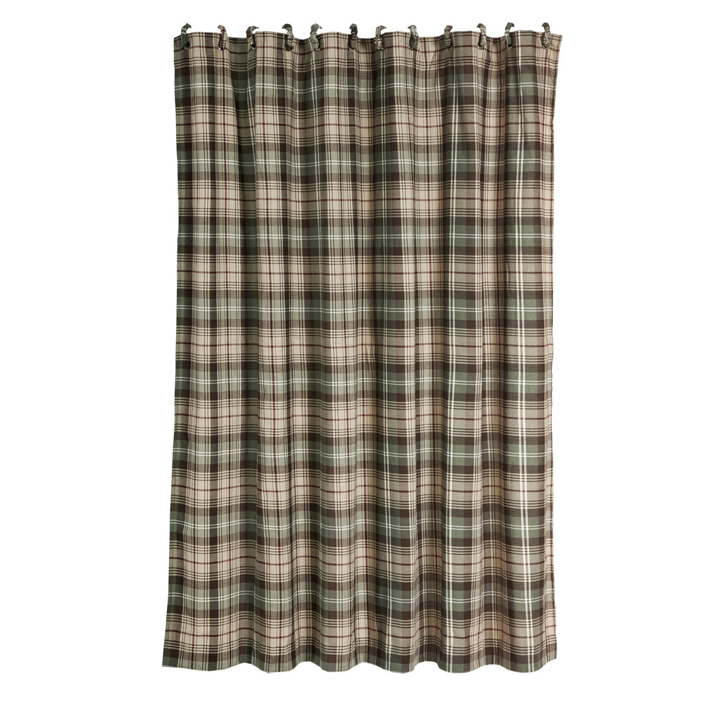 Hiend Accents Huntsman Plaid Shower Curtain - Elevate Your Bathroom With Rustic Lodge Charm And Elegant Design Brown,Tan 65% Polyester,35% Cotton Nl1731sc