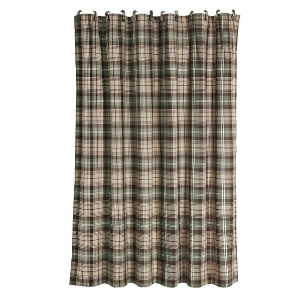 Hiend Accents Huntsman Plaid Shower Curtain - Elevate Your Bathroom With Rustic Lodge Charm And Elegant Design Brown,Tan 65% Polyester,35% Cotton Nl1731sc