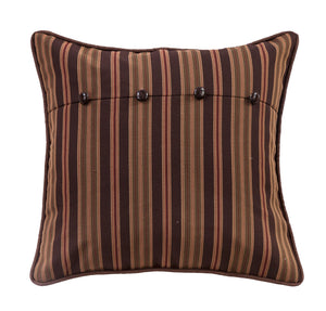 Hiend Accents Forest Pine Stripe Euro Sham - Rustic Charm With Faux Leather Buttons For A Cozy Woodland Retreat Brown 100% Polyester Nl1733es