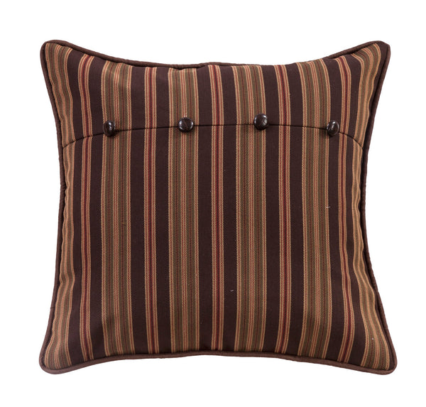 Hiend Accents Forest Pine Stripe Euro Sham - Rustic Charm With Faux Leather Buttons For A Cozy Woodland Retreat Brown 100% Polyester Nl1733es