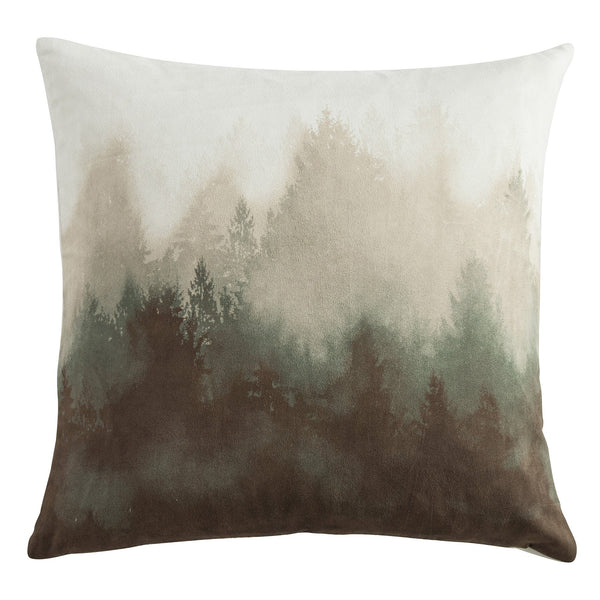 Hiend Accents Forest Pine Watermark Tree Throw Pillow - Cozy Accent For Rustic Decor And Inviting Living Spaces White,Cream,Brown 100% Polyester With 100% Waterfowl Feather Fill Nl1733p5