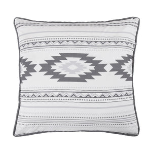 Hiend Accents Free Spirit Aztec Euro Sham - Bohemian Southwestern Design For A Cozy, Stylish Bedroom Retreat Gray,White Face, 100% Cotton,Back, 100% Polyester Nl1836es