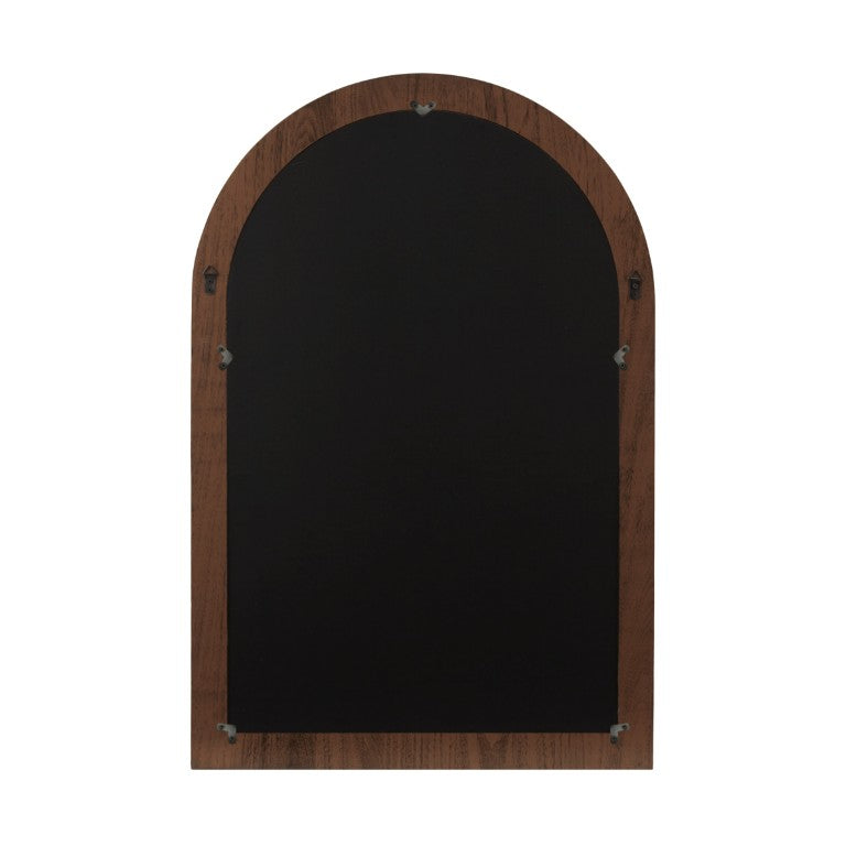 JLA Home Simone Arched Fluted MDF Wall Mirror with Walnut Frame for Entryway or Bedroom NM95F-0001