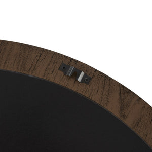 JLA Home Simone Round Fluted MDF Wall Mirror with Walnut Finish for Bedroom or Bath NM95F-0003