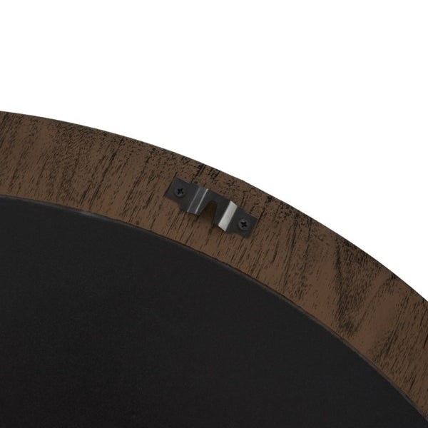 JLA Home Simone Round Fluted MDF Wall Mirror with Walnut Finish for Bedroom or Bath NM95F-0003
