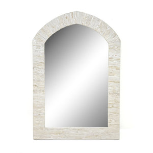 JLA Home Serein Handcrafted Mother of Pearl Mosaic Arch Mirror Moroccan Inspired Wall Accent NM95F-0004