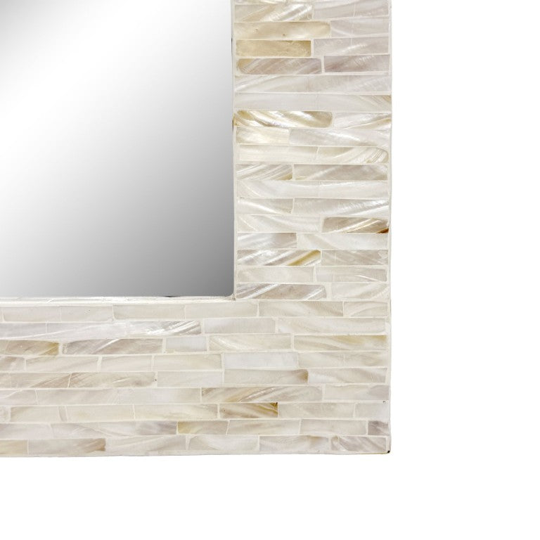 JLA Home Serein Handcrafted Mother of Pearl Mosaic Arch Mirror Moroccan Inspired Wall Accent NM95F-0004