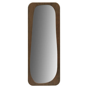 JLA Home Odette Fluted MDF Full Length Floor Mirror with Sculptural Walnut Frame for Bedroom NM95F-0046