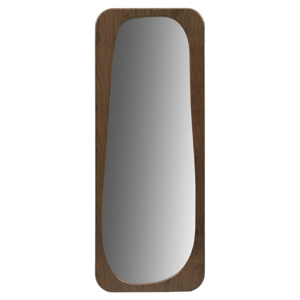 JLA Home Odette Fluted MDF Full Length Floor Mirror with Sculptural Walnut Frame for Bedroom NM95F-0046