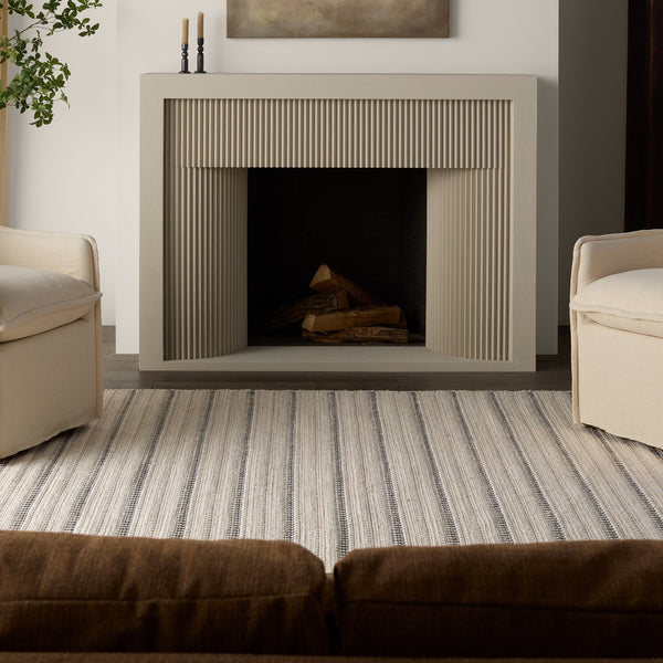 Jaipur Living Namika Vanoir Nmk01 Handwoven Handmade 70% Wool 30% Cotton Scandinavian Stripes Indoor Rug Ivory 70% Wool 30% Cotton, 100% Cotton Rug161177