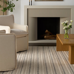 Jaipur Living Namika Vanoir Nmk01 Handwoven Handmade 70% Wool 30% Cotton Scandinavian Stripes Indoor Rug Ivory 70% Wool 30% Cotton, 100% Cotton Rug161177