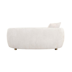 Pasargad Home Zarina Modern Loveseat With 2 Cozy Pillows - Luxurious Ivory Upholstery Design Ivory Textured Fabric Pzw-22013-2