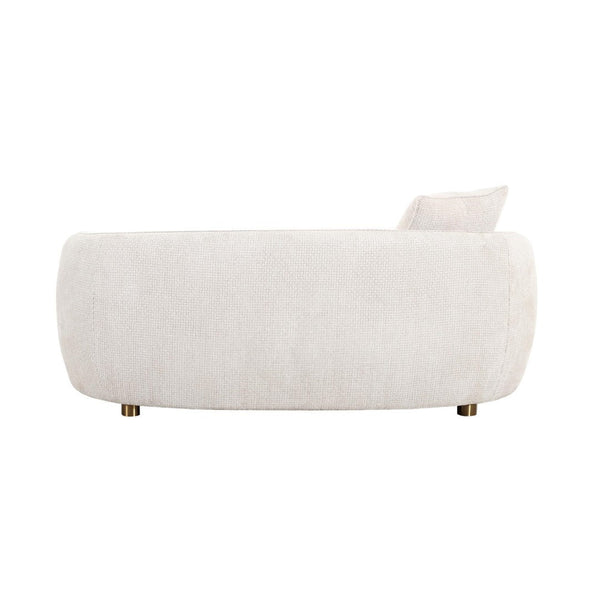 Pasargad Home Zarina Modern Loveseat With 2 Cozy Pillows - Luxurious Ivory Upholstery Design Ivory Textured Fabric Pzw-22013-2