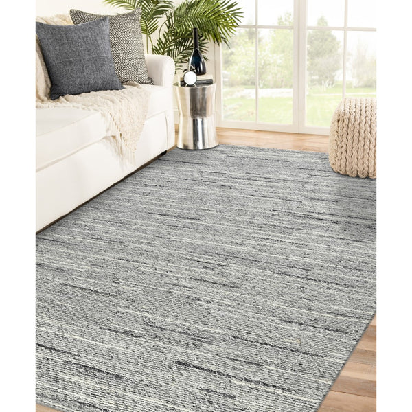 AMER Rugs Norwood Ashley NOR-1 Hand-Loomed Handmade New Zealand Wool Transitional Striped Rug Cream 8'9" x 11'9"