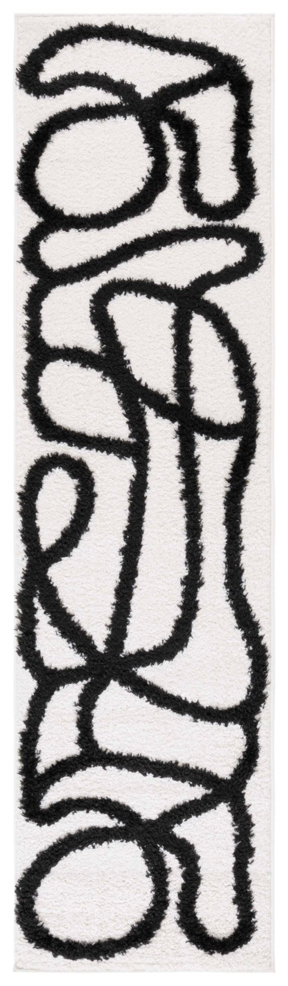 Safavieh Norway Modern Area Rug - Elegant Power-loomed Design For Hallways, Durable And Easy To Maintain Ivory ,Black Polyester Nor202a-26