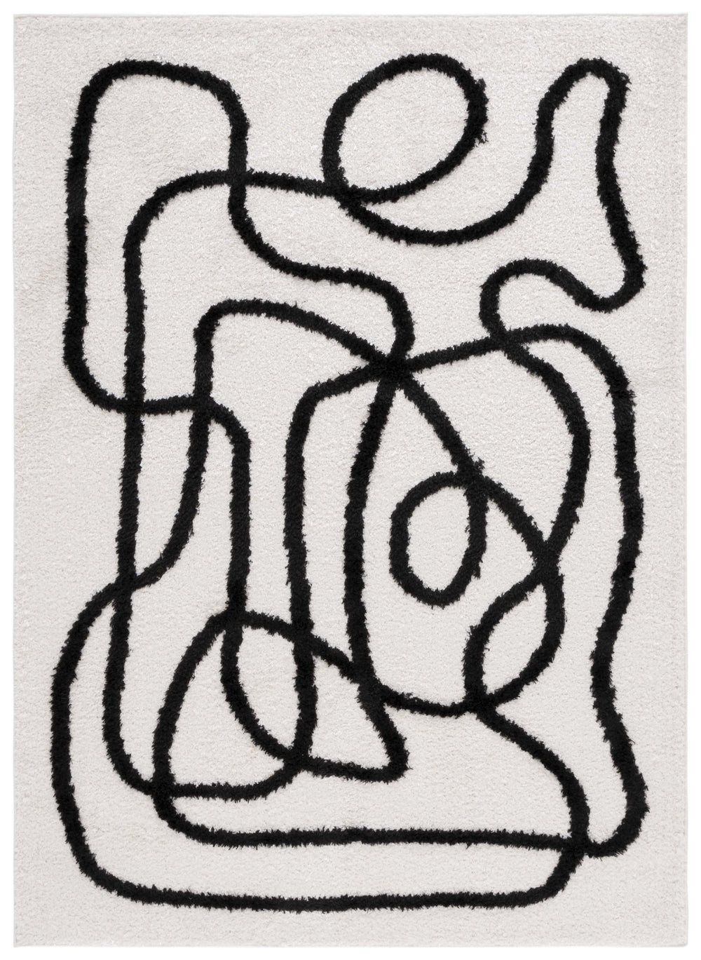 Safavieh Norway Exquisite Abstract Area Rug In Bold Ivory And Black For Modern Home Elegance And Comfort Ivory ,Black Polyester Nor202a-10