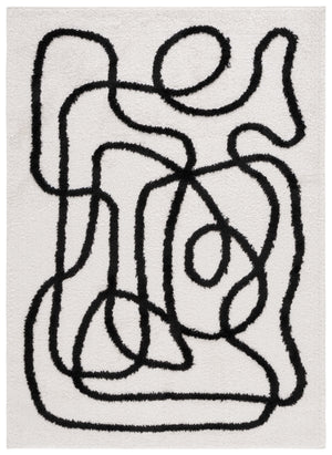 Safavieh Norway Exquisite Abstract Area Rug In Bold Ivory And Black For Modern Home Elegance And Comfort Ivory ,Black Polyester Nor202a-10