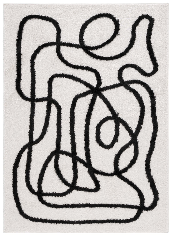 Safavieh Norway Exquisite Abstract Area Rug In Bold Ivory And Black For Modern Home Elegance And Comfort Ivory ,Black Polyester Nor202a-10