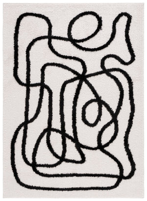 Safavieh Norway Modern Area Rug - Elegant Power-loomed Design For Hallways, Durable And Easy To Maintain Ivory ,Black Polyester Nor202a-26