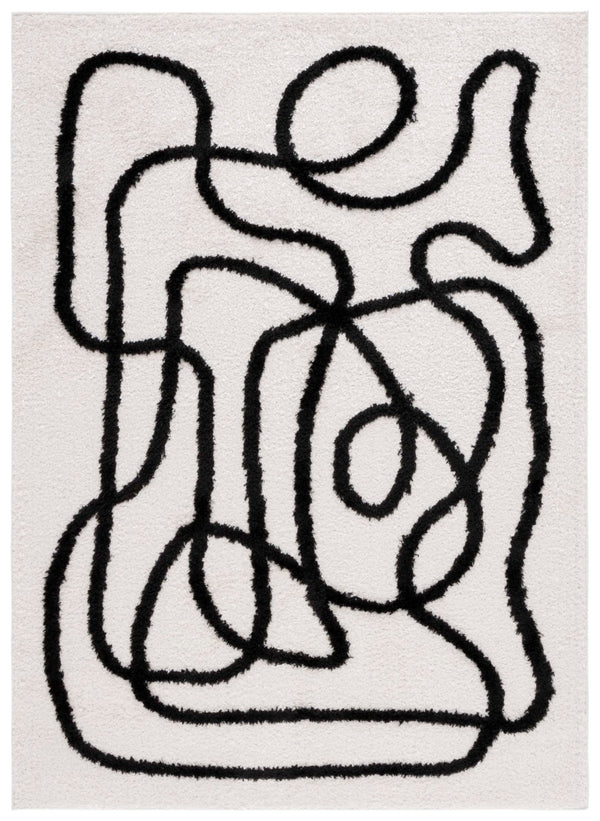 Safavieh Norway Modern Area Rug - Elegant Power-loomed Design For Hallways, Durable And Easy To Maintain Ivory ,Black Polyester Nor202a-26