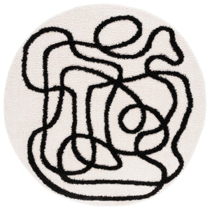 Safavieh Norway Exquisite Abstract Area Rug In Bold Ivory And Black For Modern Home Elegance And Comfort Ivory ,Black Polyester Nor202a-10