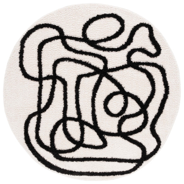 Safavieh Norway Exquisite Abstract Area Rug In Bold Ivory And Black For Modern Home Elegance And Comfort Ivory ,Black Polyester Nor202a-10