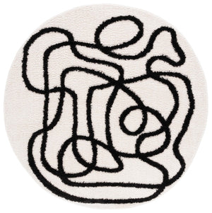 Safavieh Norway Modern Area Rug - Elegant Power-loomed Design For Hallways, Durable And Easy To Maintain Ivory ,Black Polyester Nor202a-26