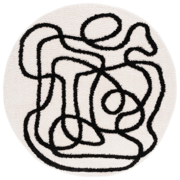 Safavieh Norway Modern Area Rug - Elegant Power-loomed Design For Hallways, Durable And Easy To Maintain Ivory ,Black Polyester Nor202a-26