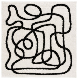 Safavieh Norway Exquisite Abstract Area Rug In Bold Ivory And Black For Modern Home Elegance And Comfort Ivory ,Black Polyester Nor202a-10