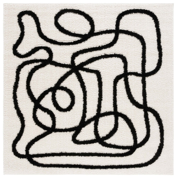 Safavieh Norway Exquisite Abstract Area Rug In Bold Ivory And Black For Modern Home Elegance And Comfort Ivory ,Black Polyester Nor202a-10