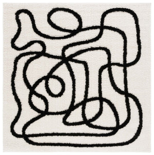 Safavieh Norway Modern Area Rug - Elegant Power-loomed Design For Hallways, Durable And Easy To Maintain Ivory ,Black Polyester Nor202a-26