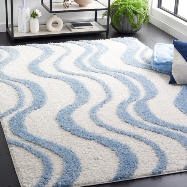 Safavieh Norway Premium Polyester Area Rug - Elegant Beige And Ivory Design For Sophisticated Spaces Blue ,Ivory Polyester Nor210m-28