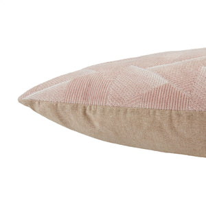 Jaipur Living Jaipur Living Jacques Velvet Embroidered Geometric Pillow Cover Art Deco Accent Blush PLC102331