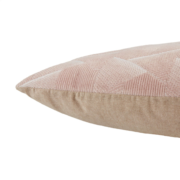Jaipur Living Jaipur Living Jacques Velvet Embroidered Geometric Throw Pillow Art Deco Cotton Square Blush Poly Fill PLW103541