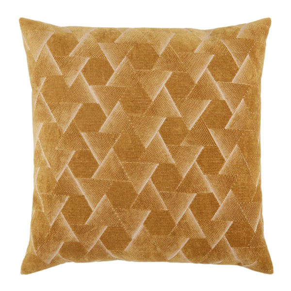Jaipur Living Jaipur Living Jacques Velvet Embroidered Geometric Throw Pillow Art Deco Cotton Square Gold Poly Fill PLW103550