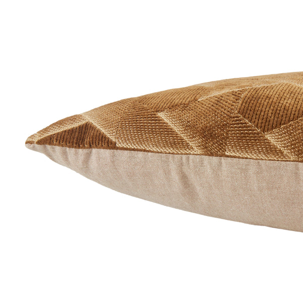 Jaipur Living Jaipur Living Jacques Velvet Embroidered Geometric Pillow Cover Art Deco Accent Brown PLC102343