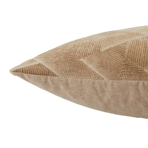 Jaipur Living Jaipur Living Jacques Velvet Embroidered Geometric Pillow Cover Art Deco Accent Beige PLC102328