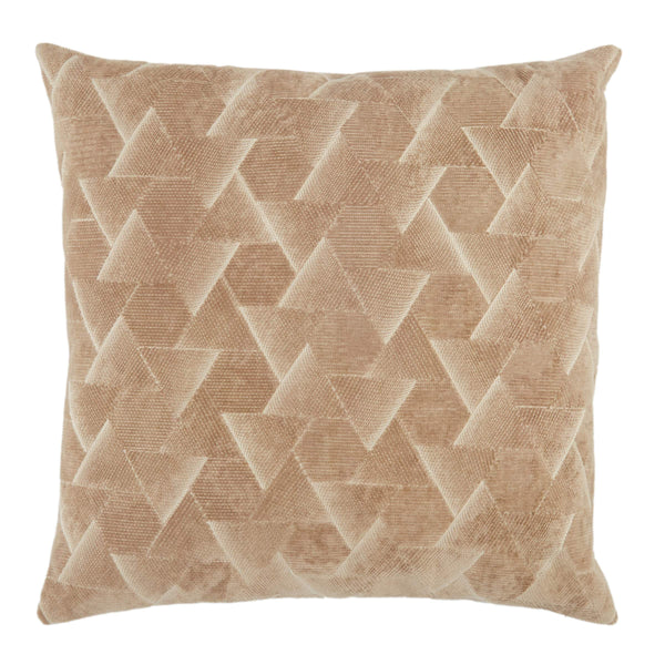 Jaipur Living Jaipur Living Jacques Velvet Embroidered Geometric Throw Pillow Art Deco Cotton Square Beige Poly Fill PLW103538