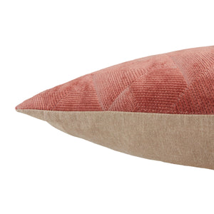 Jaipur Living Jaipur Living Jacques Velvet Embroidered Geometric Throw Pillow Art Deco Cotton Square Dark Pink Poly Fill PLW103535