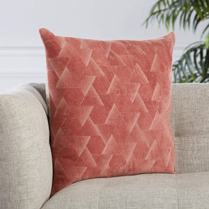 Jaipur Living Jaipur Living Jacques Velvet Embroidered Geometric Throw Pillow Art Deco Cotton Square Dark Pink Poly Fill PLW103535