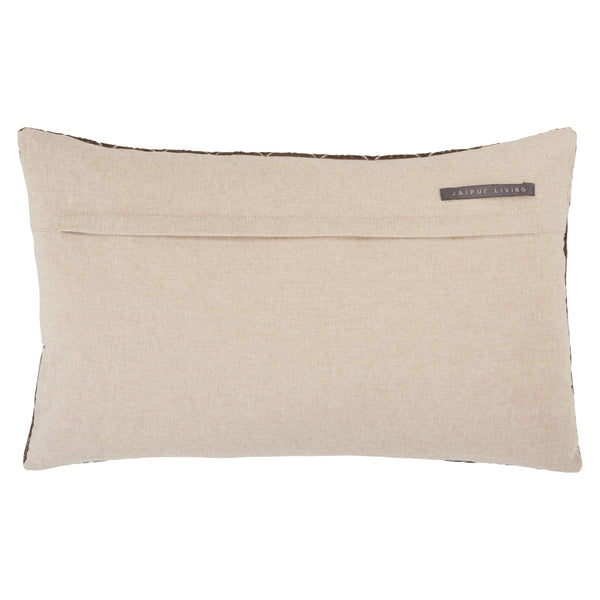 Jaipur Living Jaipur Living Colinet Velvet Lumbar Pillow Art Deco Embroidered Trellis Lattice Accent Dark Taupe Poly Fill PLW103548
